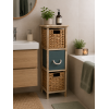 Έπιπλο MDF με 3 Συρτάρια από Υάκινθο 25x25x77cm Μπεζ/Λαδί MRShome
