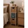 Έπιπλο MDF με 3 Συρτάρια από Υάκινθο 25x25x77cm Μπεζ/Λαδί MRShome