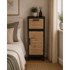 Έπιπλο MDF/Βελανιδιά με 1 Συρτάρι και 1 Ντουλάπι με Ράφι στο Εσωτερικό 36.5x30x83cm MRShome
