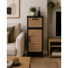 Έπιπλο MDF/Βελανιδιά με 1 Συρτάρι και 1 Ντουλάπι με Ράφι στο Εσωτερικό 36.5x30x83cm MRShome
