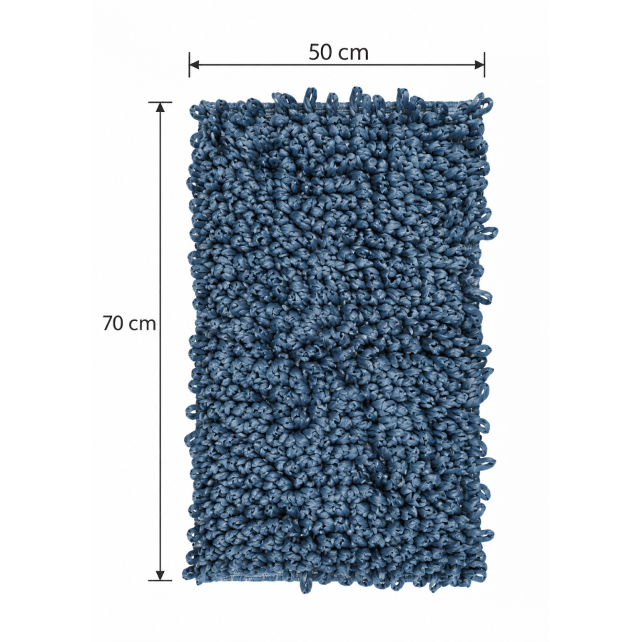 EVORA Χειροποίητο Πατάκι 50x70cm Μπλε C04 Mrshome