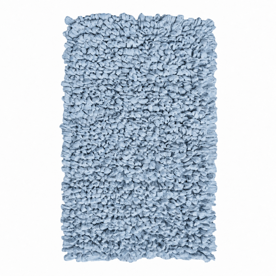 EVORA Χειροποίητο Πατάκι 50x70cm Γαλάζιο C05 Mrshome
