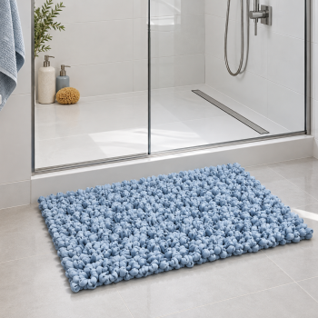 EVORA Χειροποίητο Πατάκι 50x70cm Γαλάζιο C05 Mrshome