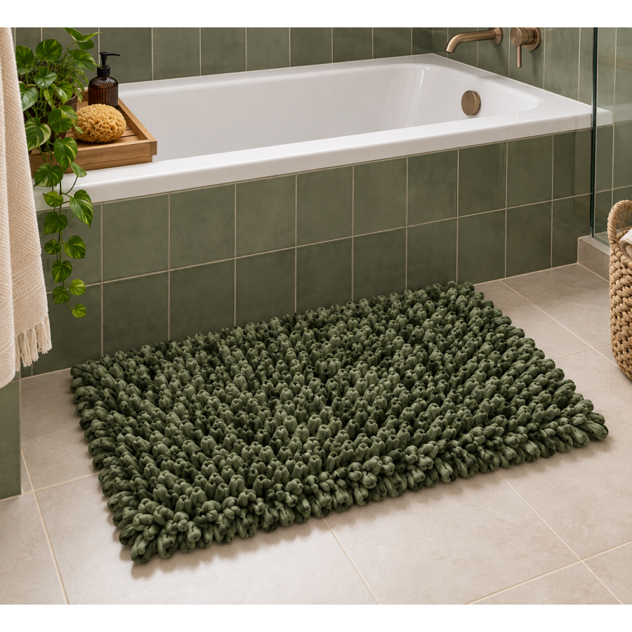 EVORA Χειροποίητο Πατάκι 50x70cm Πράσινο C10 Mrshome