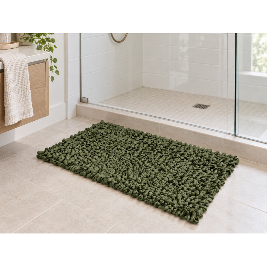 EVORA Χειροποίητο Πατάκι 50x70cm Πράσινο C10 Mrshome