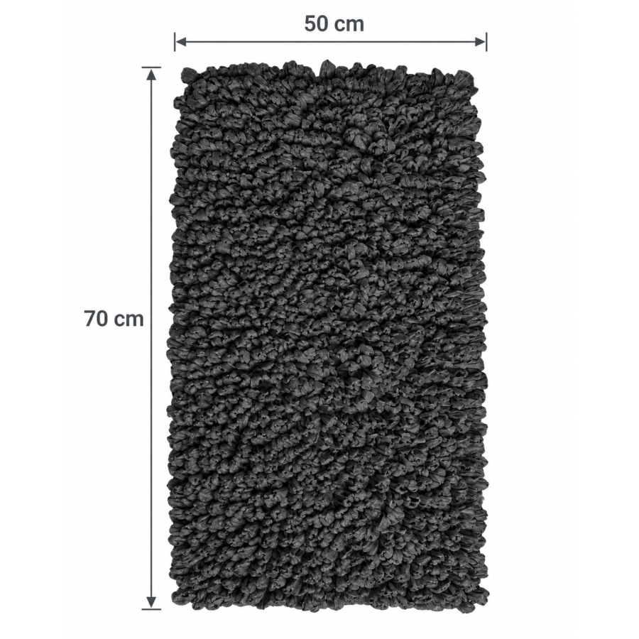 EVORA Χειροποίητο Πατάκι 50x70cm Μαύρο C12 Mrshome