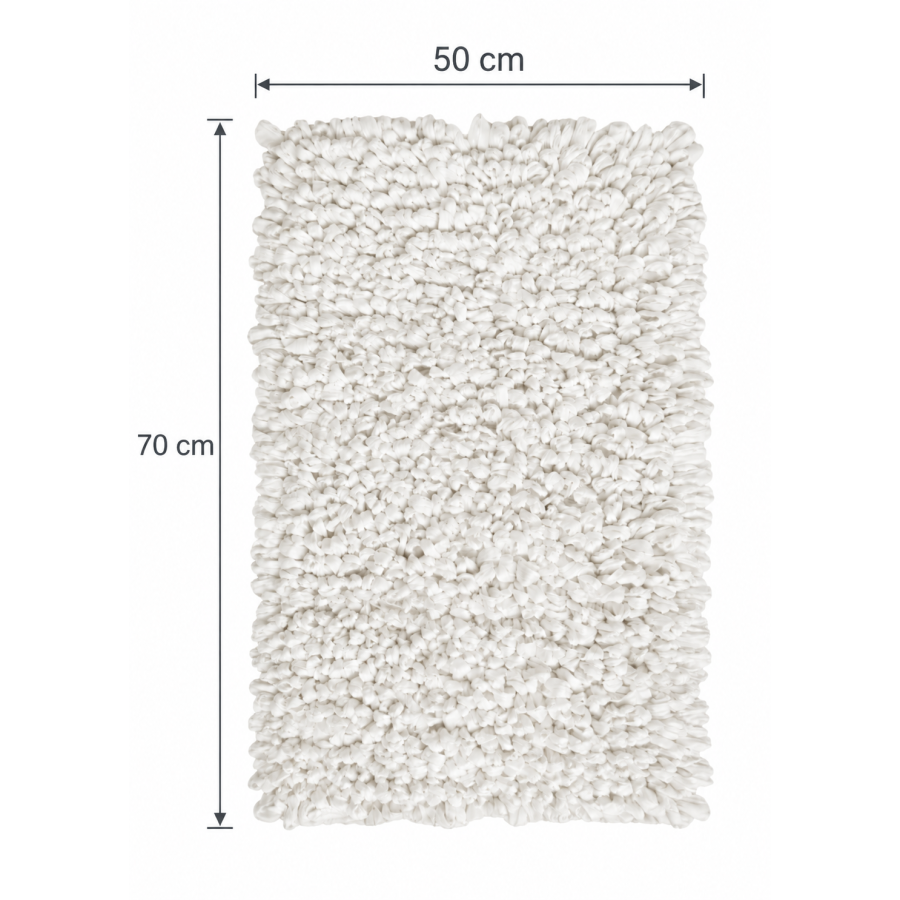 EVORA Χειροποίητο Πατάκι 50x70cm Λευκό C13 Mrshome