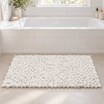 EVORA Χειροποίητο Πατάκι 50x70cm Λευκό C13 Mrshome