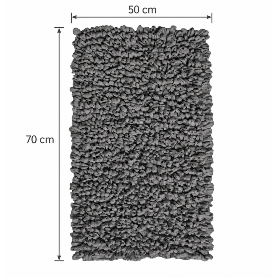 EVORA Χειροποίητο Πατάκι 50x70cm Γκρι Σκούρο C15 Mrshome