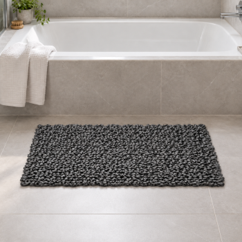 EVORA Χειροποίητο Πατάκι 50x70cm Γκρι Σκούρο C15 Mrshome