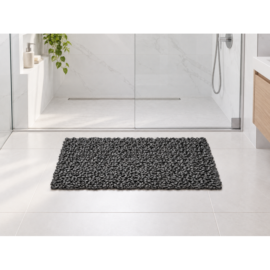 EVORA Χειροποίητο Πατάκι 50x70cm Γκρι Σκούρο C15 Mrshome