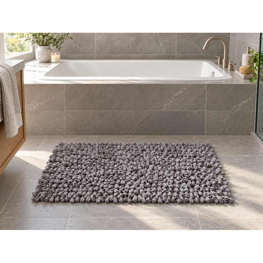 EVORA Χειροποίητο Πατάκι 50x70cm Γκρι C26 Mrshome
