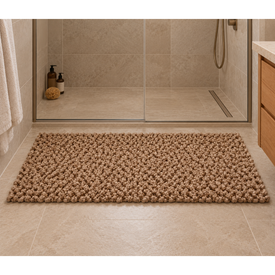 EVORA Χειροποίητο Πατάκι 60x120cm Camel C06 Mrshome