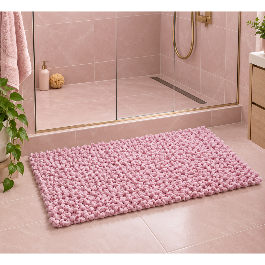 EVORA Χειροποίητο Πατάκι 60x120cm Ροζ C07 Mrshome