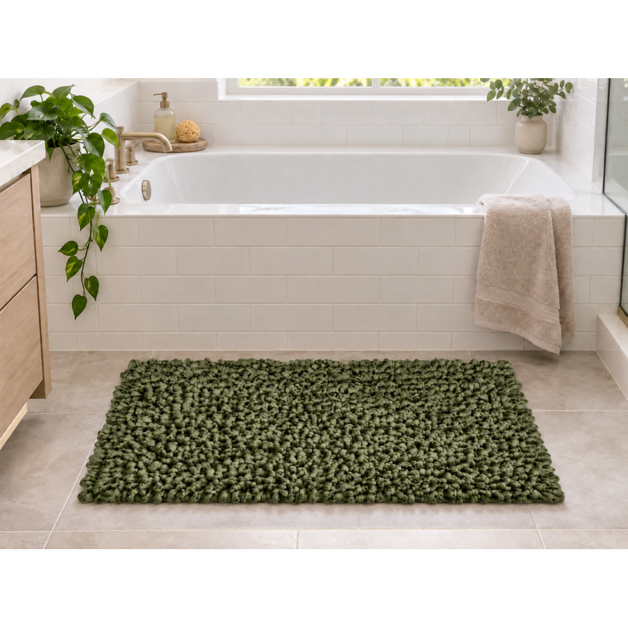 EVORA Χειροποίητο Πατάκι 60x120cm Πράσινο C10 Mrshome