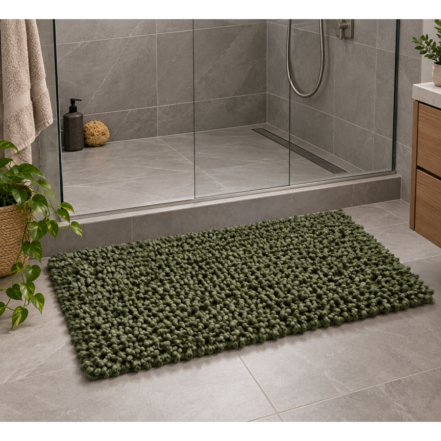 EVORA Χειροποίητο Πατάκι 60x120cm Πράσινο C10 Mrshome