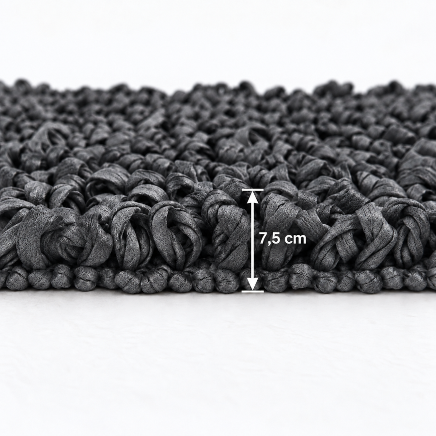 EVORA Χειροποίητο Πατάκι 60x120cm Μαύρο C12 Mrshome