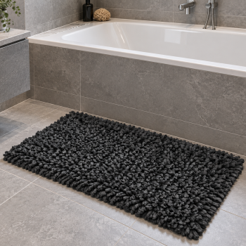 EVORA Χειροποίητο Πατάκι 60x120cm Μαύρο C12 Mrshome