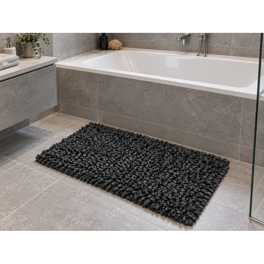 EVORA Χειροποίητο Πατάκι 60x120cm Μαύρο C12 Mrshome