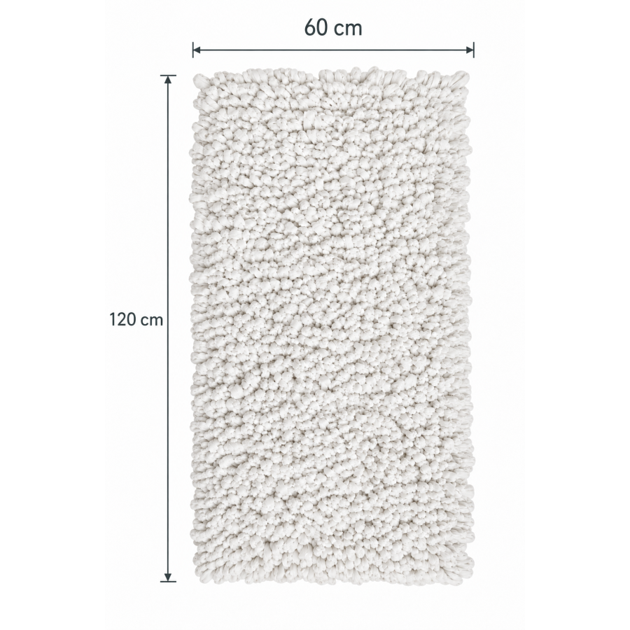 EVORA Χειροποίητο Πατάκι 60x120cm Λευκό C13 Mrshome