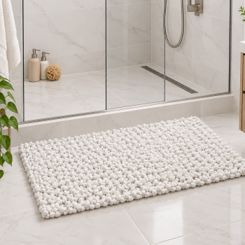 EVORA Χειροποίητο Πατάκι 60x120cm Λευκό C13 Mrshome
