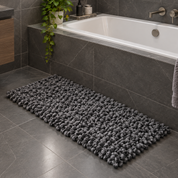 EVORA Χειροποίητο Πατάκι 60x120cm Γκρι Σκούρο C15 Mrshome