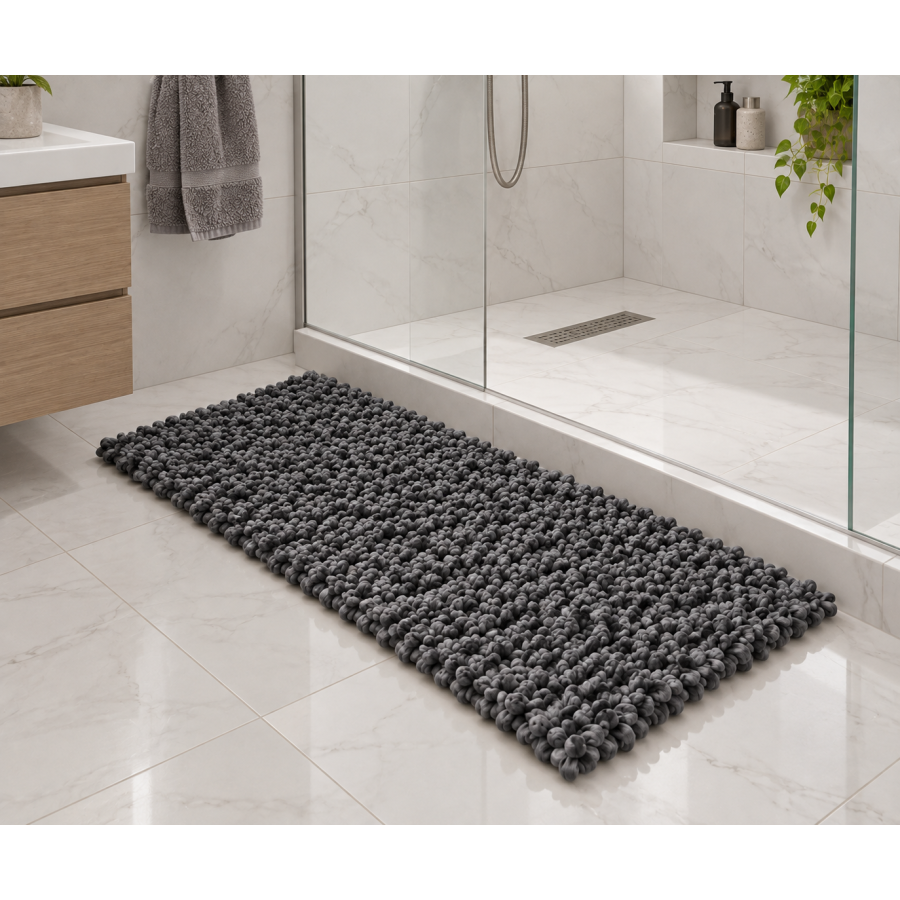 EVORA Χειροποίητο Πατάκι 60x120cm Γκρι Σκούρο C15 Mrshome