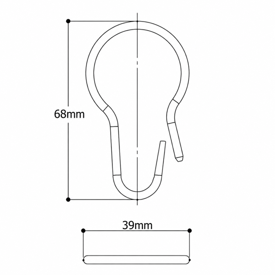Curtain Hooks 12pcs metal κρίκοι κουρτίνας μπάνιου MRShome