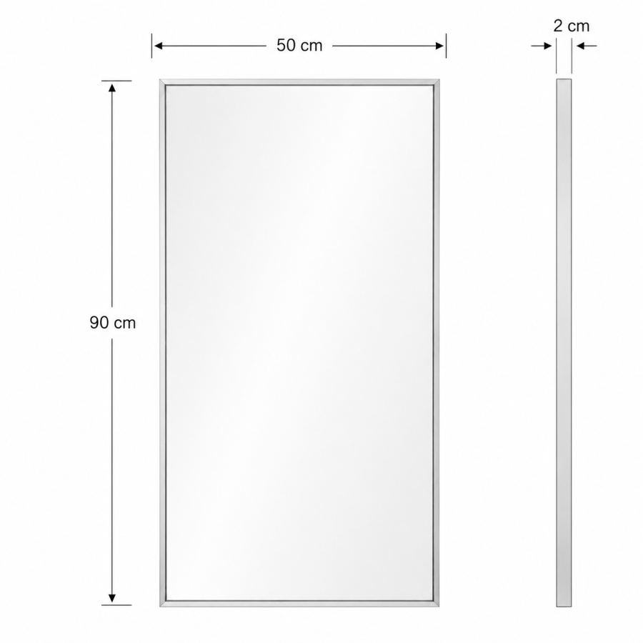 Καθρέπτης με Πλαίσιο Αλουμινίου Chrome 50x2x90cm MRShome