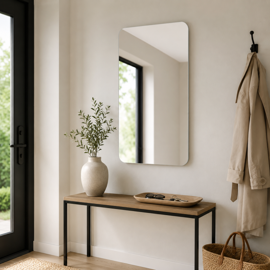 Καθρέπτης με Στρογγυλεμένες Γωνίες 90x60cm MRShome