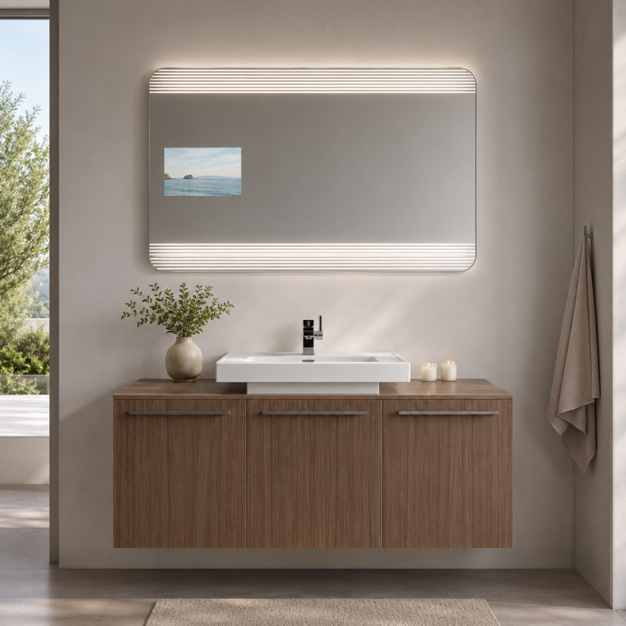 Καθρέπτης με LCD Οθόνη και Φωτισμό 120x7.5x60cm MRShome