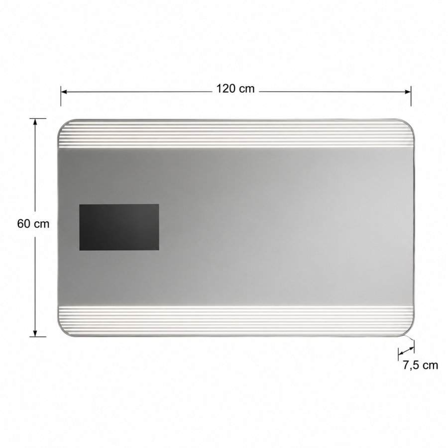 Καθρέπτης με LCD Οθόνη και Φωτισμό 120x7.5x60cm MRShome