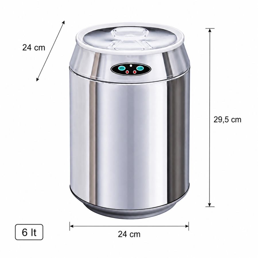 Αυτόματος Κάδος με Φωτοκύτταρο 6lt Chrome Φ24x29.5cm MRShome