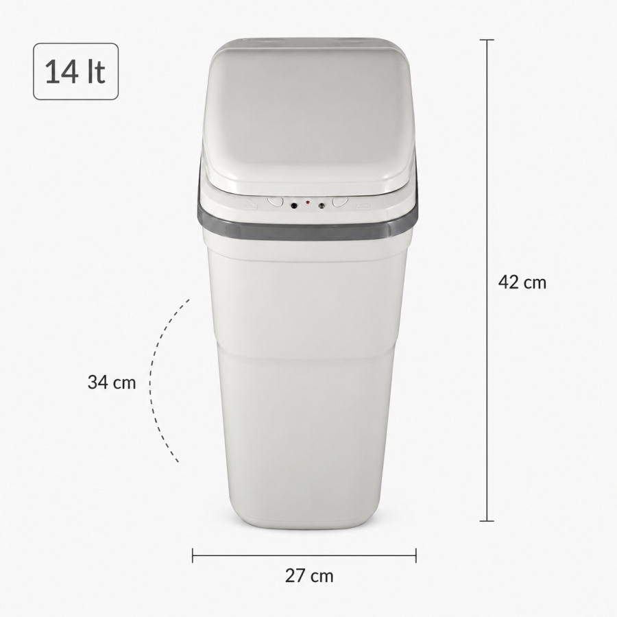 Αυτόματος Κάδος με Φωτοκύτταρο 14lt Γκρι 27x34x42cm MRShome