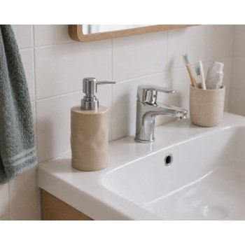 Δοχείο Κρεμοσάπουνου Stoneware 300ml 9x7.3x17.5cm Warm Grey 2U MRShome