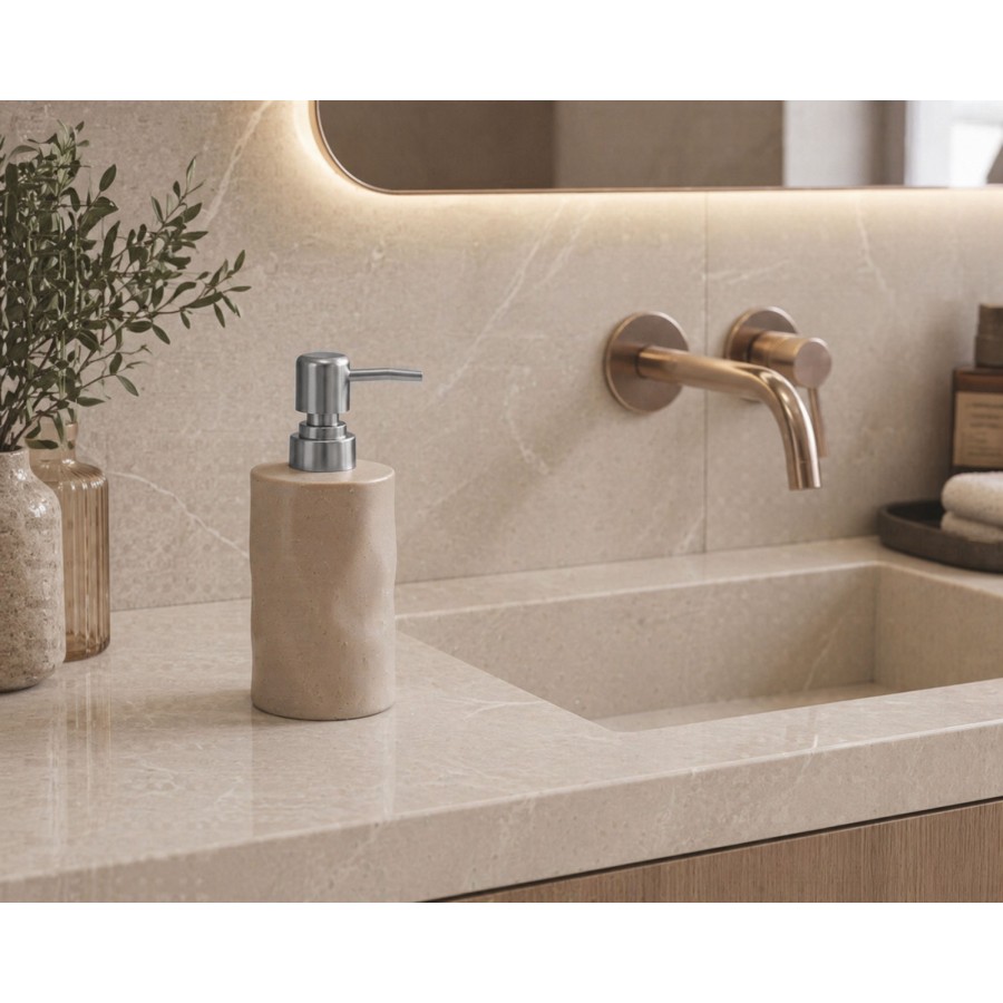 Δοχείο Κρεμοσάπουνου Stoneware 300ml 9x7.3x17.5cm Warm Grey 2U MRShome