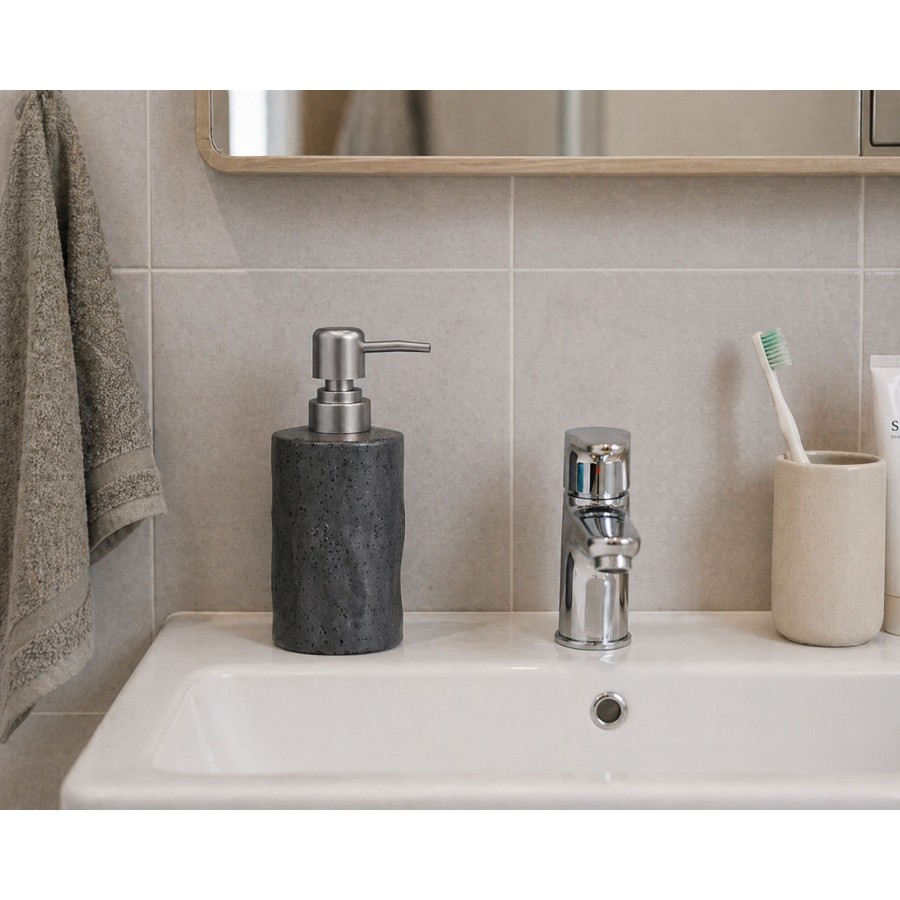 Δοχείο Κρεμοσάπουνου Stoneware 300ml 9x7.3x17.5cm Black 6U MRShome