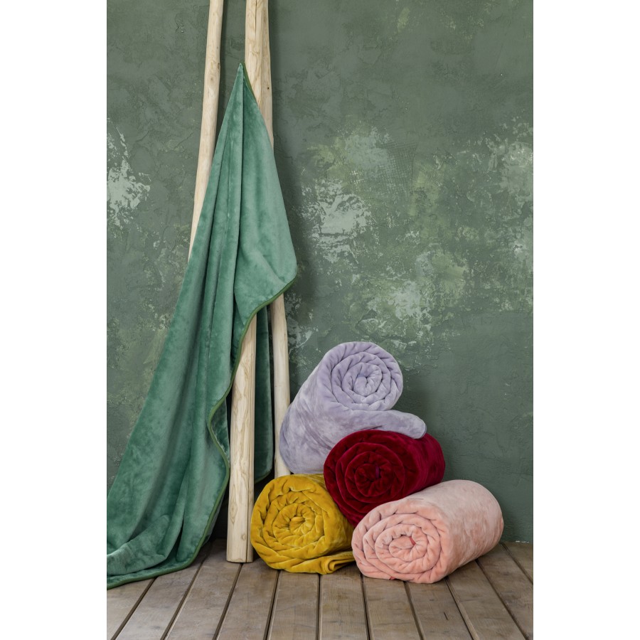 Κουβέρτα Βελουτέ Μονή 160x220 Coperta - Pink