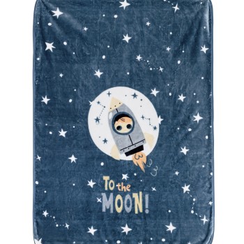 Κουβέρτα Βελουτέ Μονή 160x220 - To the Moon