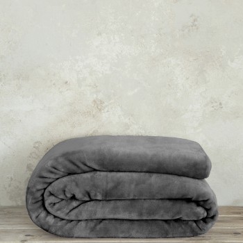 Κουβέρτα Βελουτέ Ημίδιπλη 180x220 Coperta - Dark Gray