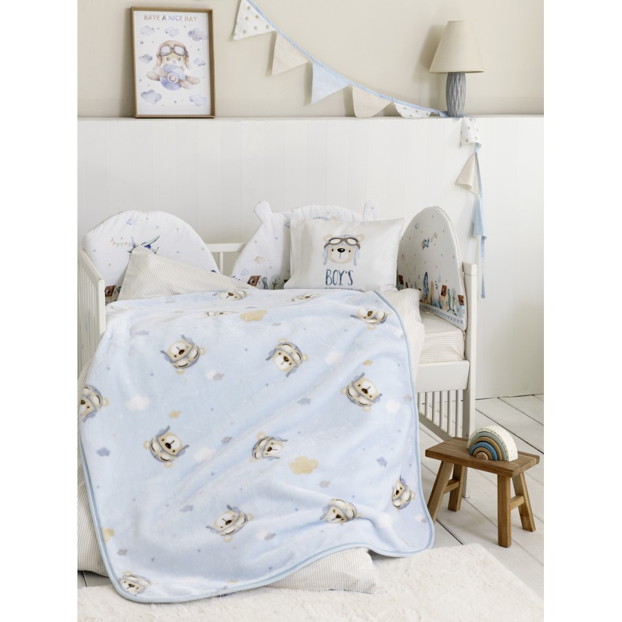 Κουβέρτα Βελουτέ Κούνιας 110x140 - Boy's World