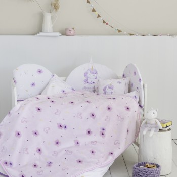 Κουβέρτα Βελουτέ Κούνιας 110x140 - Magical Unicorn