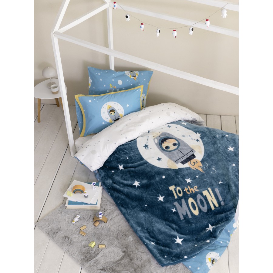 Κουβέρτα Βελουτέ Μονή 160x220 - To the Moon