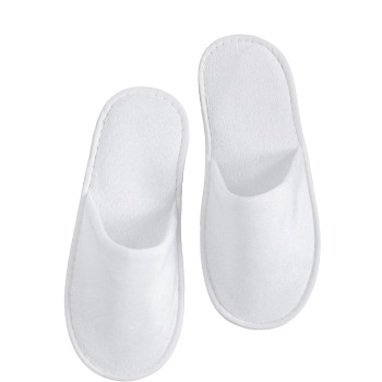 Παντόφλες Λευκές Βελουτέ - Eva sole