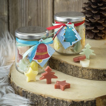 Σαπουνάκια χειροποίητα 90g σε Βάζο - Let it snow