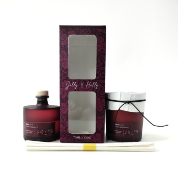 Σετ Αρωματικό Χώρου με Στικ 70ml & Αρωματικό Κερί 130gr - Holly & Jolly