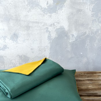 Σετ Παπλωματοθήκη Μονή Abalone - Green / Mustard Beige