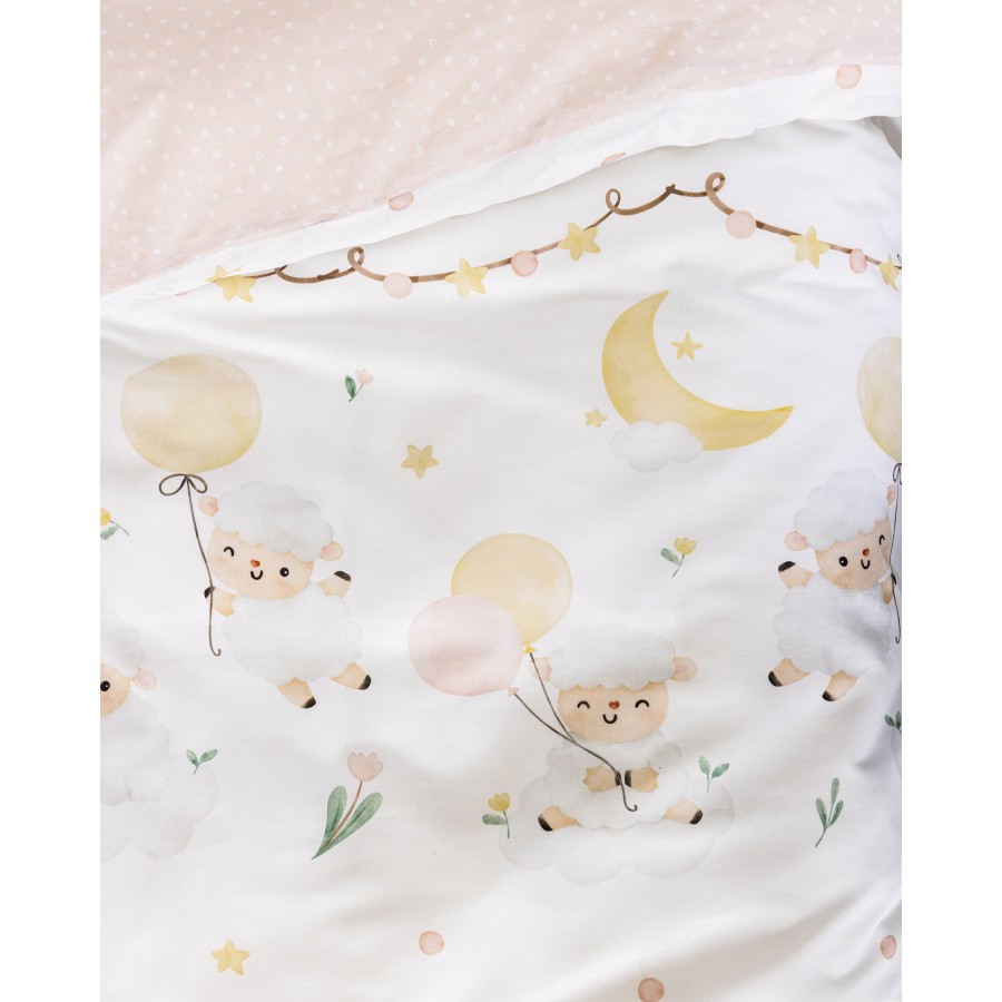 Σετ Σεντόνια Κούνιας με Λάστιχο - Little Sheep