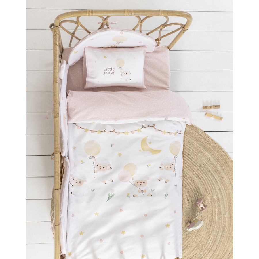 Σετ Σεντόνια Κούνιας με Λάστιχο - Little Sheep