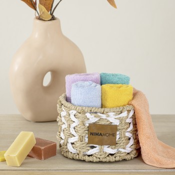 Καλαθάκι  με 5 τεμάχια Λαβέτες - Bamboo Calm